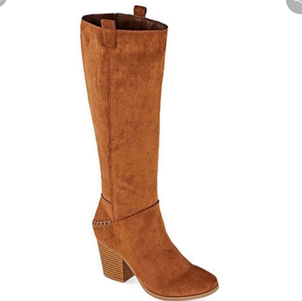 A.N.A. Lendy Whiskey 8 M Brown Tall Heel Boots w/ Memory Foam